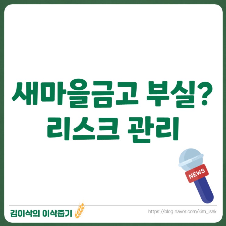  새마을금고 부실 관리 들어간다
