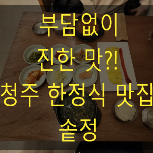  청주지웰시티 한정식 맛집 솥정 부담없이 깔끔했어요