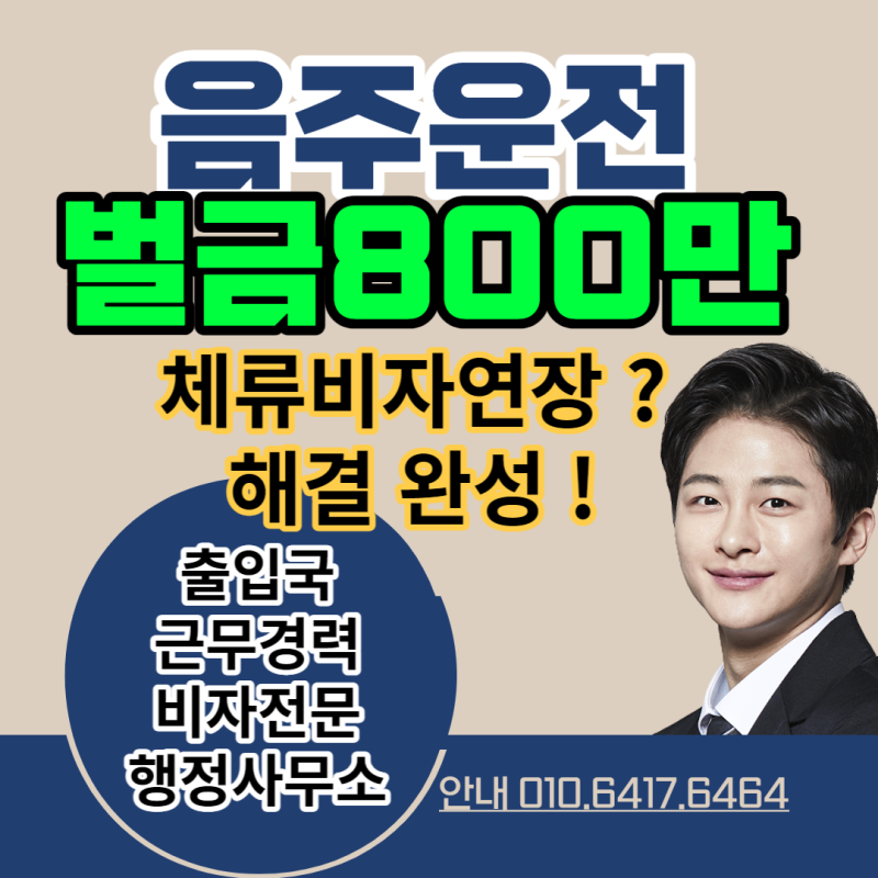 H2 F4 중국동포 음주운전 벌금800만 출입국 사범심사 후 비자연장 해결!