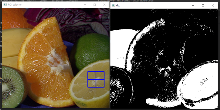  OpenCV ROI(관심영역) 역투영, 파이썬