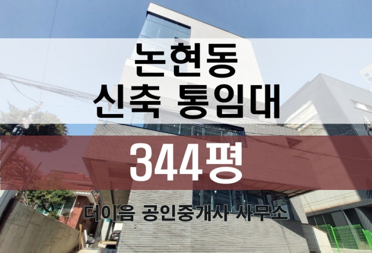  논현동 통임대 300평대, 강남 신축 사옥 임대 전문 부동산