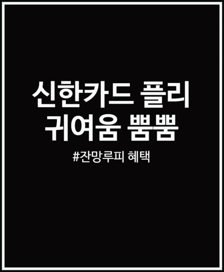  신한카드 플리 잔망루피 귀엽네 + 혜택 3가지