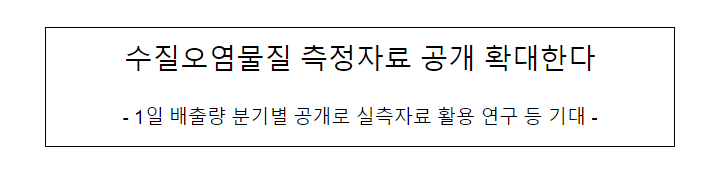 수질오염물질 측정자료 공개 확대한다