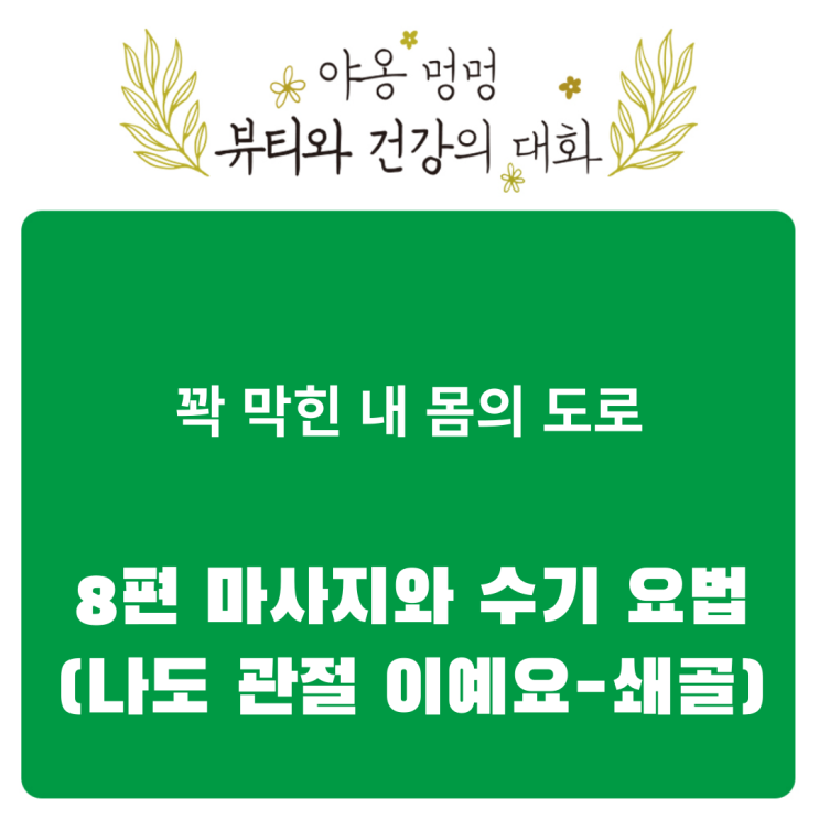  꽉 막힌 내 몸의 도로: 8편 마사지와 수기 요법(나도 관절이에요-쇄골)