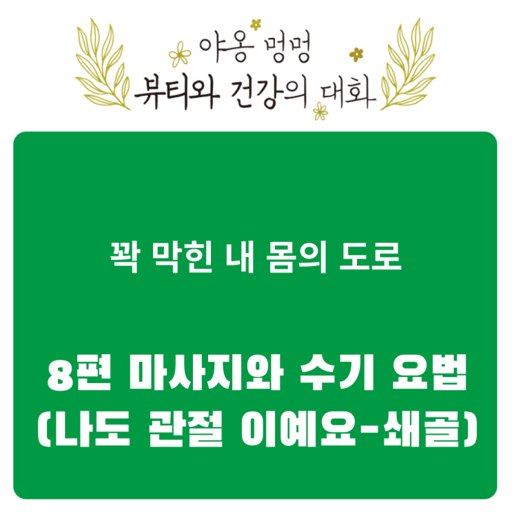 꽉 막힌 내 몸의 도로: 8편 마사지와 수기 요법(나도 관절이에요-쇄골)