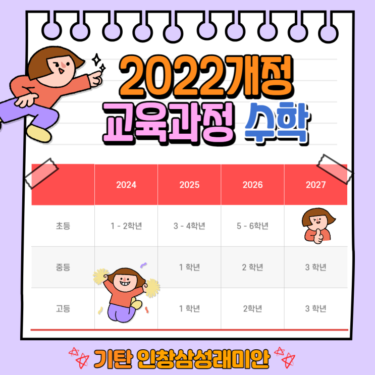  기탄 인창삼성  2022개정 교육과정 수학부분