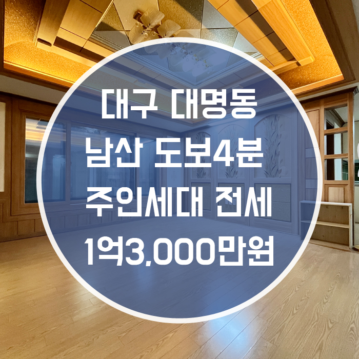  '아따 정말 넓고 싸구먼!' 대구 남구 대명동 주인세대 전세