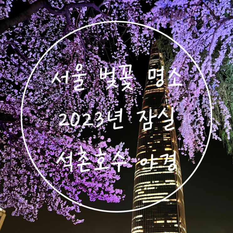 2023 잠실 석촌호수 서울 벚꽃 명소 개화 축제 봄데이트 주차장