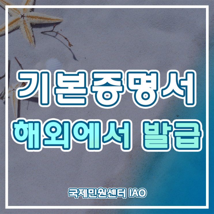  해외에서 기본증명서 발급 받는 방법