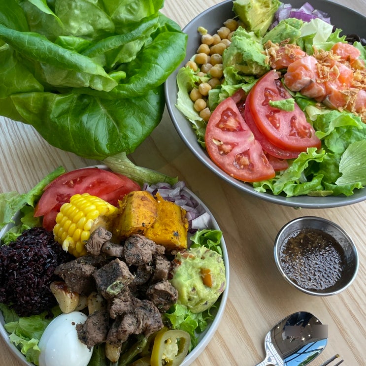  방배역 샐러드 '리프팜 방배점' = 온실에서 한뿌리 통으로! 푸짐하고 신기한 방배 포케맛집