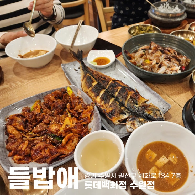  [수원/수원역맛집] 간장게장, 제육볶음, 고등어구이 맛있는 거 옆에 맛있는 거 한정식집 들밥애 롯데백화점 수원점