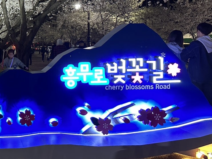   활짝 핀 흥무로 벚꽃길 & 김유신장군묘 벚꽃길을 제대로 걸어본다.