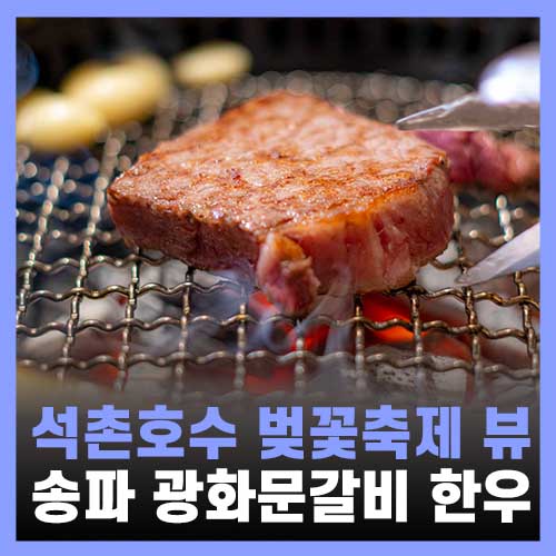  석촌호수 벚꽃, 송파 고기집 광화문갈비 석촌호수점