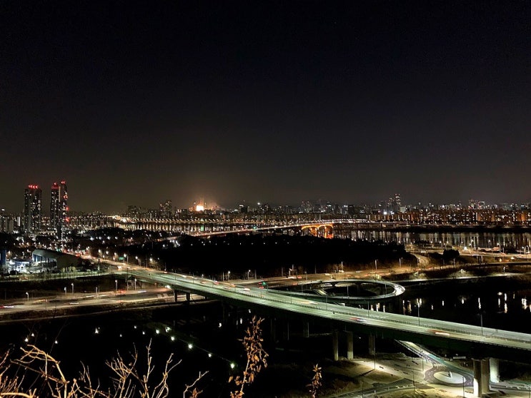 서울 근교 야간 야경 드라이브 코스 . 응봉산 팔각정