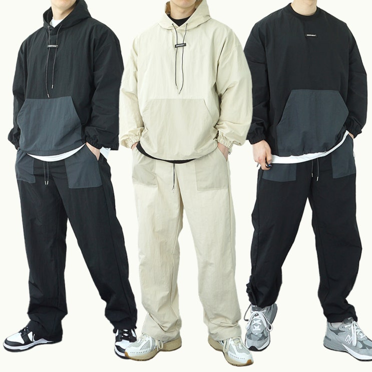  남자 바람막이세트 봄 가을 데일리 오버핏 트레이닝룩 추천!