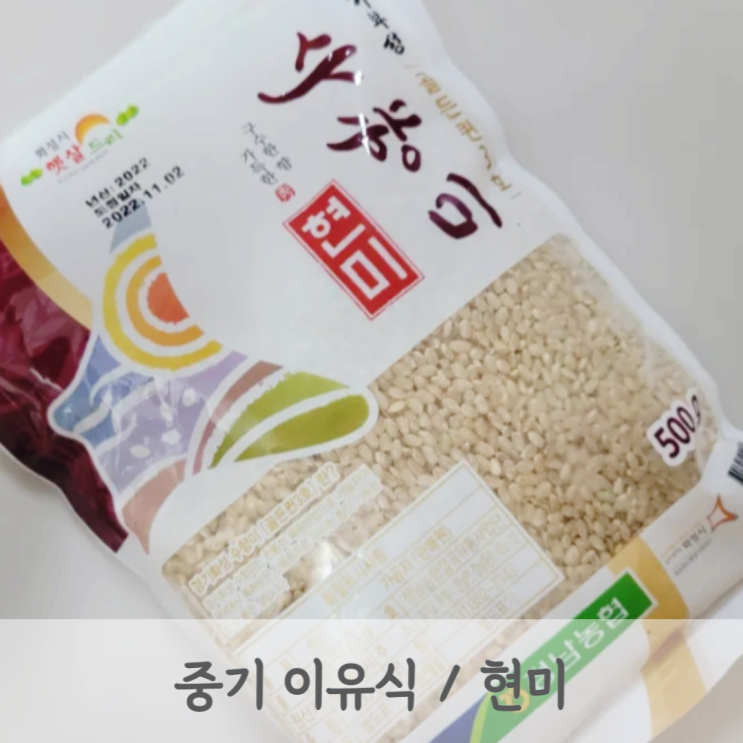 [중기이유식] 잡곡베이스 현미쌀죽, 현미오트밀죽 (잡곡 알러지테스트 현미, 베이비무브)