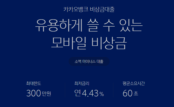  카카오뱅크 비상금대출 안내