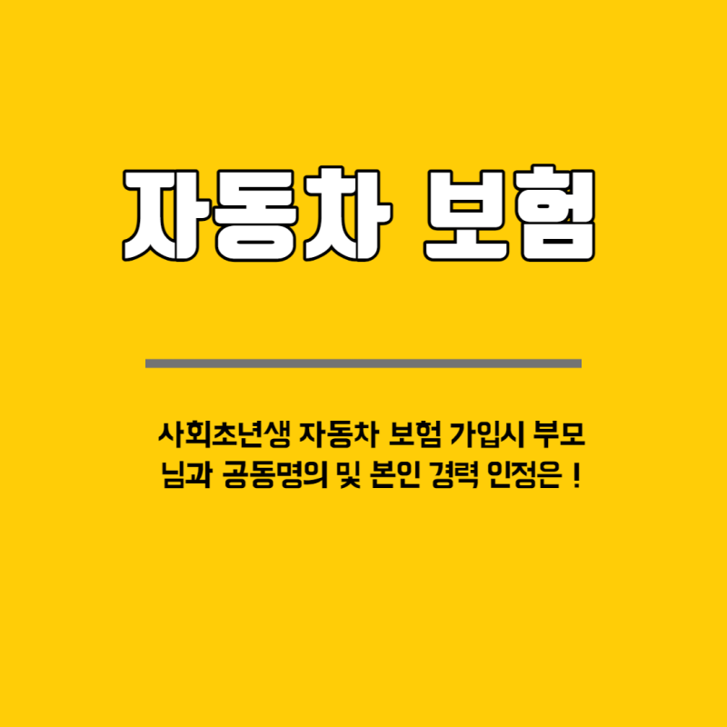 [자동차보험]☞새내기 자동차보험, 부모님과 함께 전문인정 신청!