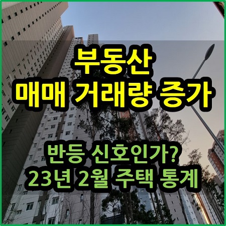  부동산 매매 거래량 증가 반등 신호인가? 23년 2월 주택 통계