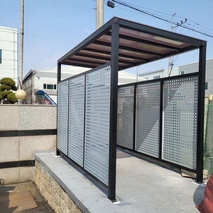  흡연부스 분리수거장 파고라제작 설치 당진 서산 태안설치 시공 휀스 펜스설치 최저가￥자전거비가림막