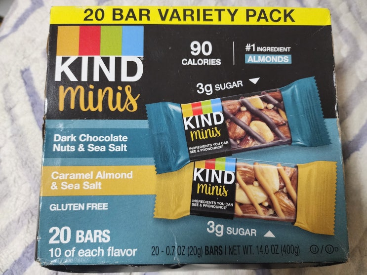 KIND Minis, Dark Chocolate Nuts & Sea Salt/ Caramel Almond & Sea Salt Bars