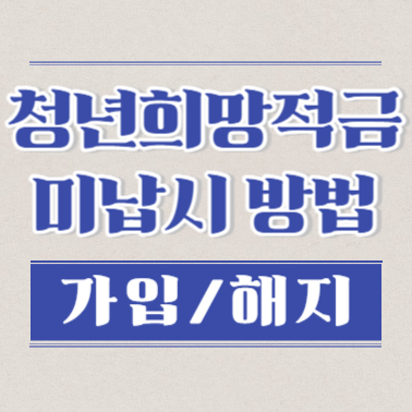 청년희망적금 미납 및 만기금액 해지시 불이익