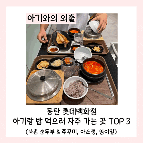  동탄 롯데백화점 아기랑 밥 먹으러 자주 가는 곳 TOP 3(북촌 순두부 & 쭈꾸미, 아소정, 얌이밀)