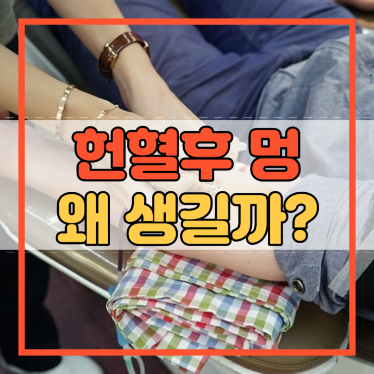  헌혈후 멍 왜 생기는 걸까요?