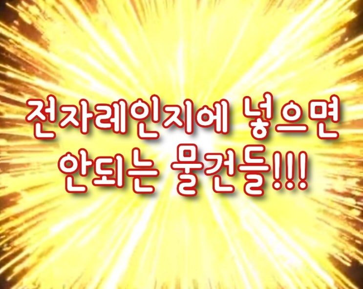  전자레인지 넣으면 안되는 물건