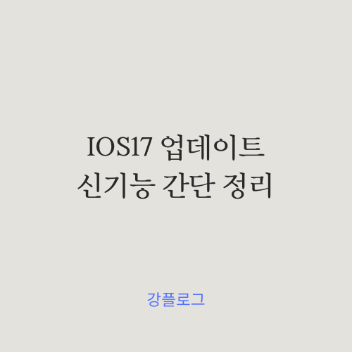 아이폰 IOS17 업데이트 새로운 기능 간단 정리발열 및 배터리 소모 심화?