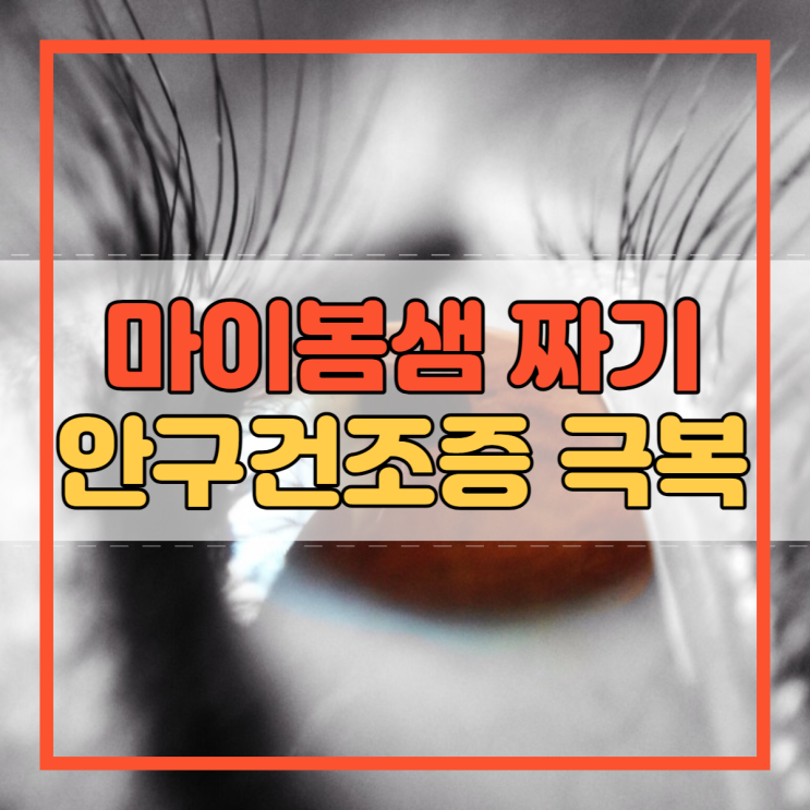  마이봄샘 짜기 방법으로 안구건조증 극복!