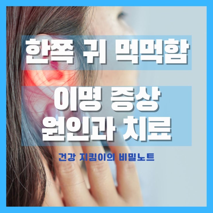  한쪽 귀 먹먹함 이명 증상과 원인, 치료