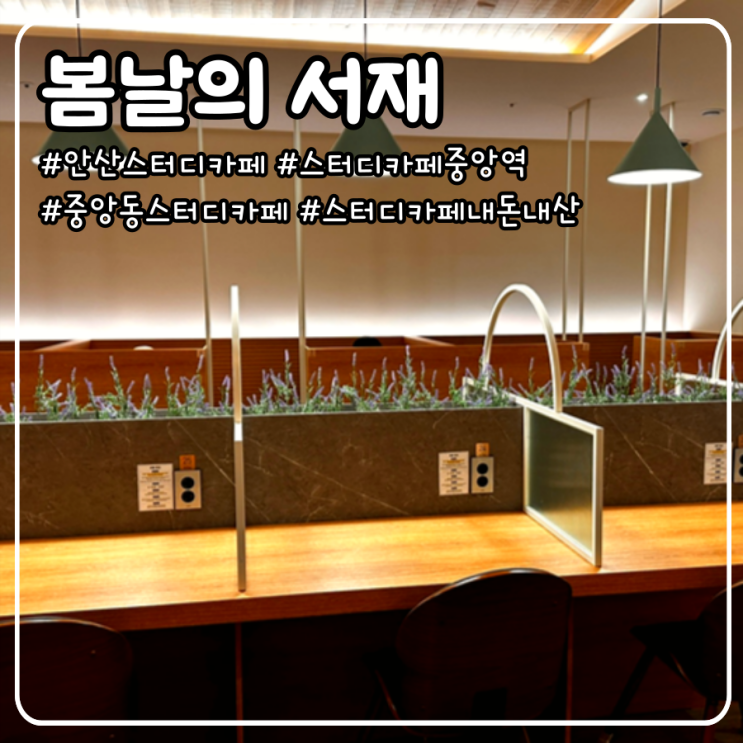  안산 스터디카페 봄날의서재 중앙역점 내돈내산 후기