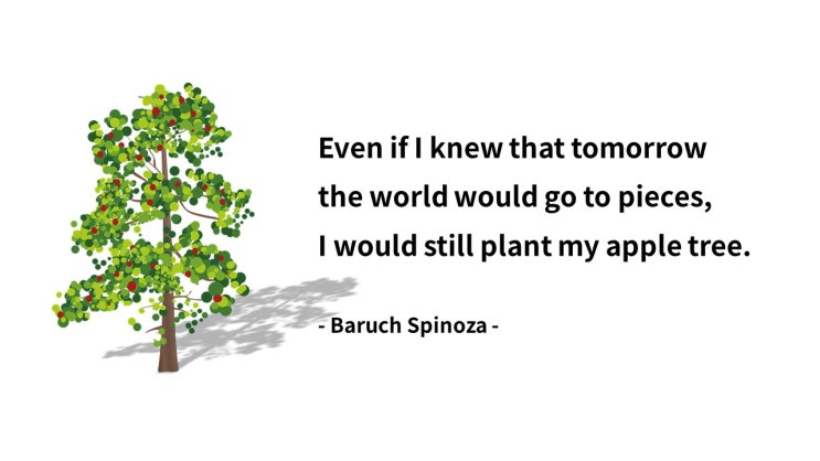 미래, 준비, 투자, 계획, 사과나무 : 스피노자/Spinoza : 영어 인생명언 & 명대사 - Life Quotes & Proverb