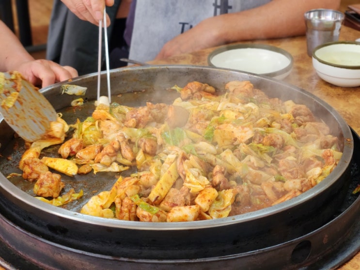  가라매기 닭갈비 :: 춘천 우두동 양념이 진하지 않은 철판 닭갈비