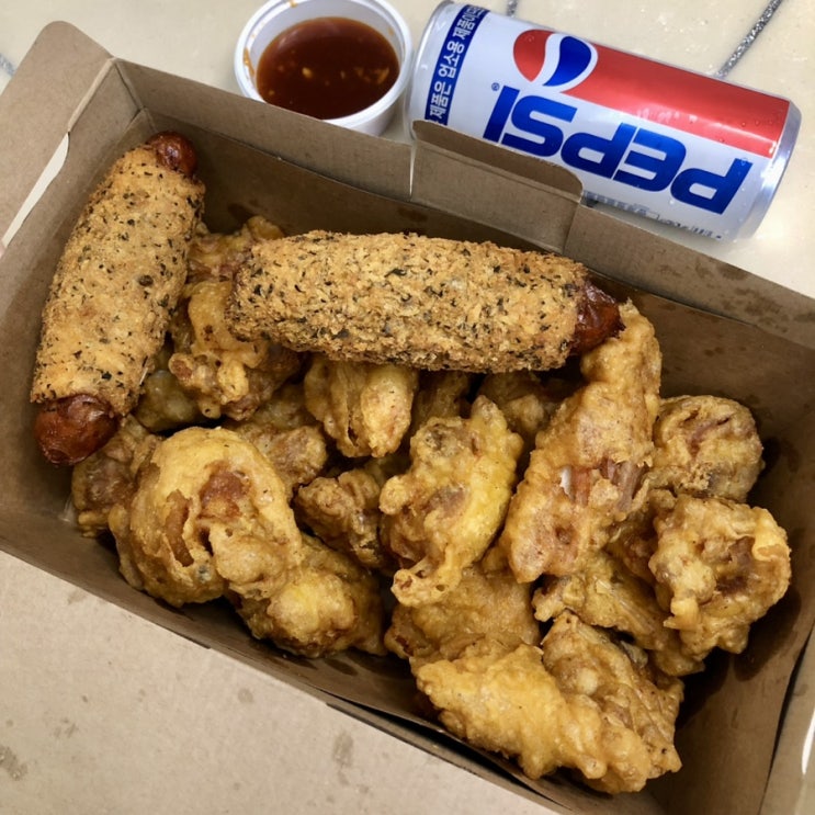  페리카나치킨 메뉴 순살후라이드 미니핫도그 송도 치킨 배달 맛집