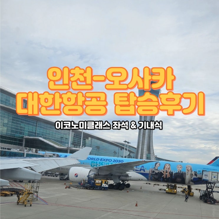  오사카 여행, 인천-오사카 대한항공 탑승 후기(이코노미클래스 좌석, 기내식)