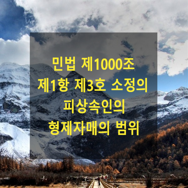 상속 - 민법 제1000조 제1항 제3호 소정의 "피상속인의 형제자매"의 범위
