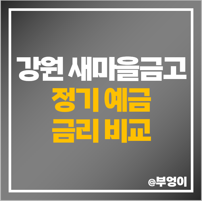 강원 새마을금고 정기예금금리 비교 특판 이자 추천 강원 새마을금고 정기예금금리 비교 특판 이자 추천
