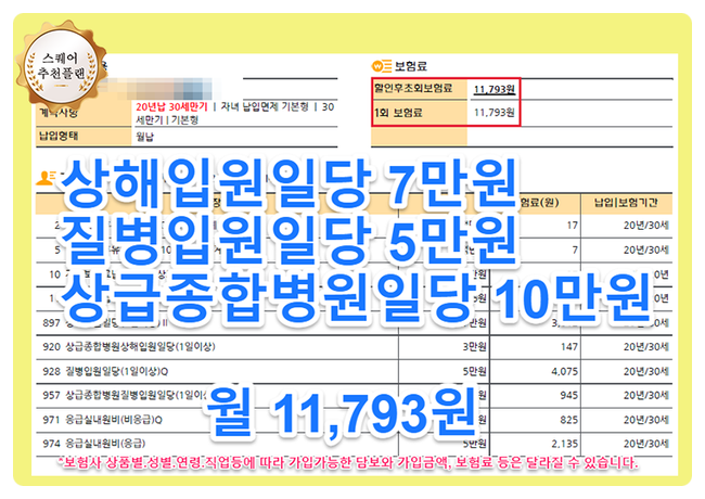  어린이입원비보험 가성비 가장 좋은 베스트플랜