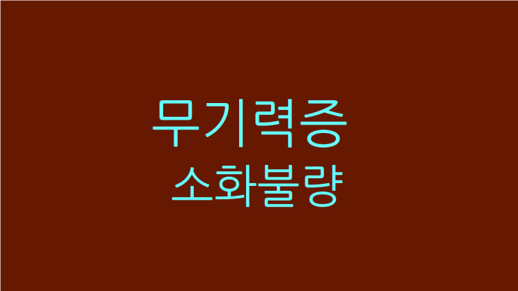  무기력증 소화불량으로 눕고만 싶다면