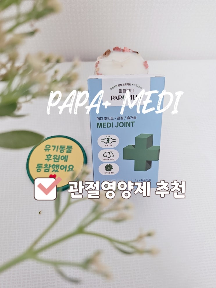  파파메디 메디조인트, 강아지 슬개골 탈구 3기 예방 관절 영양제