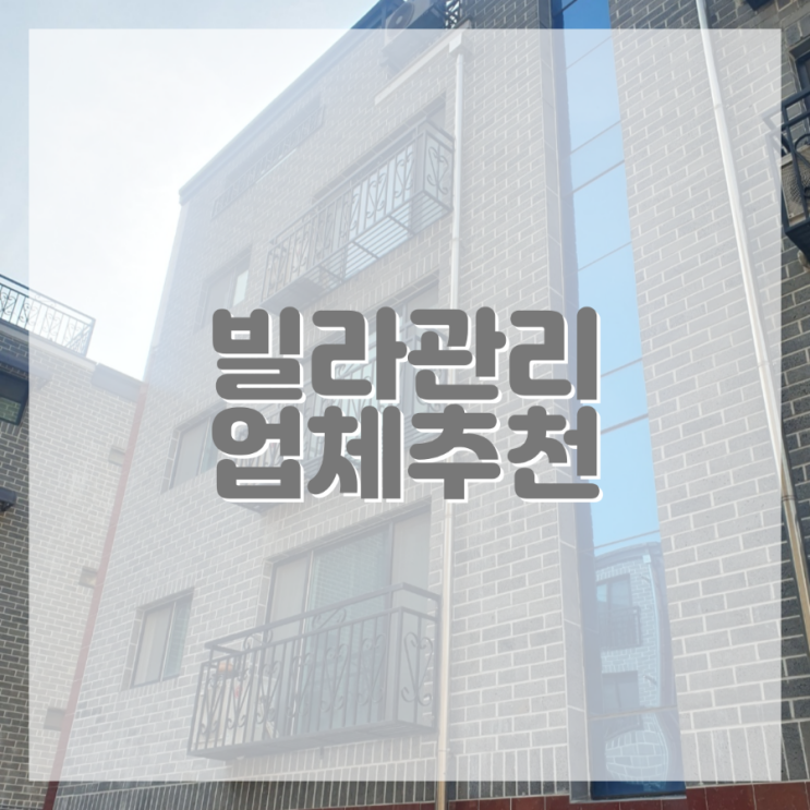  빌라관리 대행업체 확실한 서비스 원한다면
