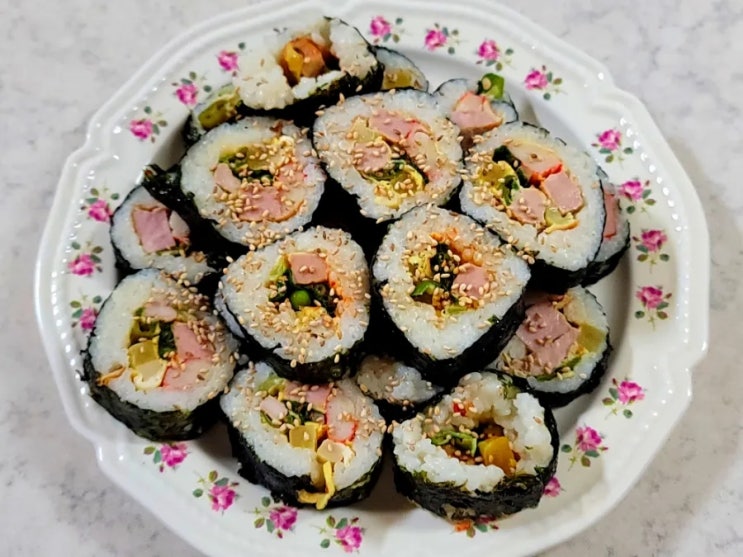  명절 남은음식 꼬지전 김밥 만들기 밤야식 수험생간식