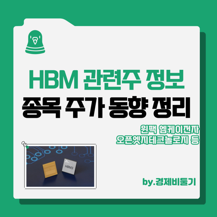  HBM 관련주 주식 투자 정보 및 종목 별 주가 동향