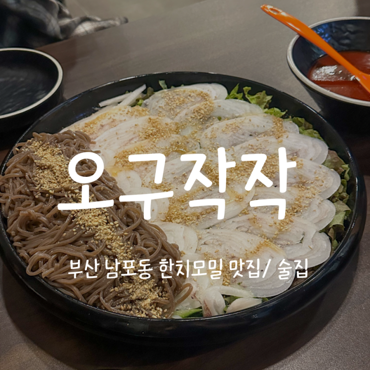 [부산 남포역 맛집 / 한치모밀 ] 오구작작