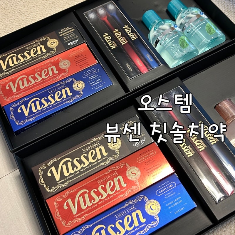 오스템 뷰센 칫솔 치약 가글 프리미엄 선물 세트