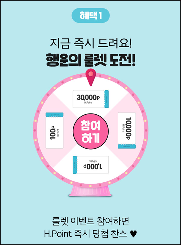 H몰 행운의 룰렛이벤트(H포인트 100~3만p)즉당 H몰 행운의 룰렛이벤트(H포인트 100~3만p)즉당