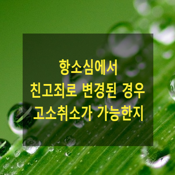  항소심에서 비로소 친고죄로 변경된 경우 고소취소가 가능한지, 공소장 변경 가부