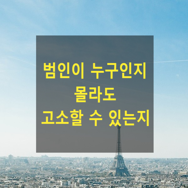  범인이 누구인지 몰라도 고소할 수 있는지(고소시 특정의 정도)